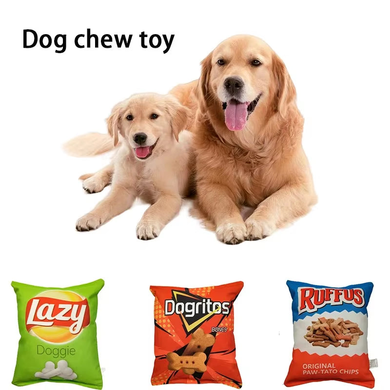 1Pc Pet Plush Dog Potato Chips Chew Toy