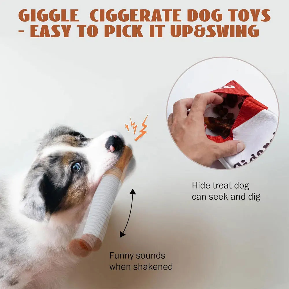 Cigar Plush Squeaky Pet Toy 