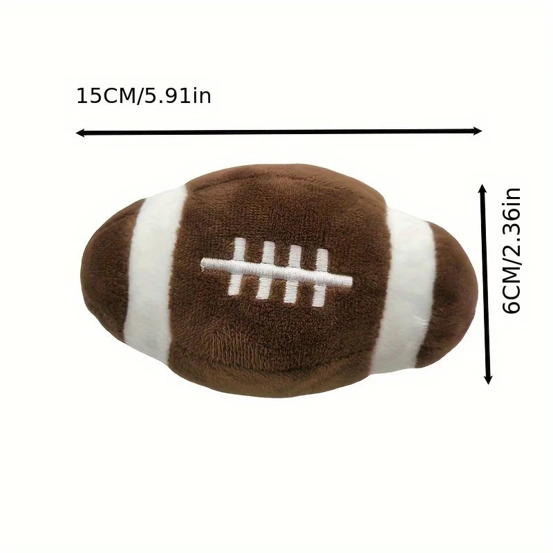 1Pc Pet Plush Sound Making Toy - Dog and Cat Football Rugby 